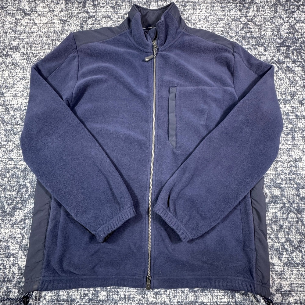 Nautica‎ Mens XL Navy Blue Full Zip Fleece Jacket